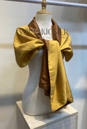 Khăn Choàng Lụa Vân cổ Hồng Thọ